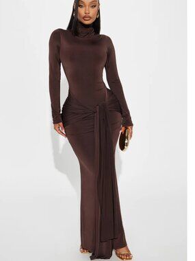 Fashion Nova Sienna Long Sleeve Maxi Dress